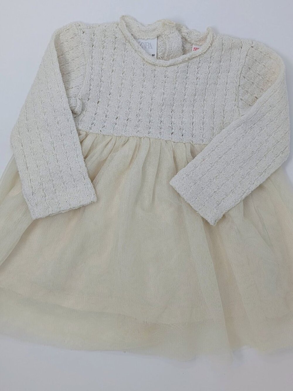 2/$30 💜 Zara Cream Knit Tulle Dress